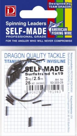 Materiał Przyponowy DRAGON 1x7 Surflon A.F.W 9kg Self-Made 2,5m 53-109-25