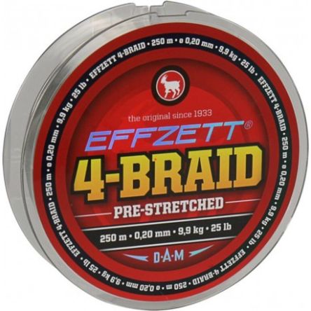 Plecionka DAM Effzett 4braid 125m 0,08mm 3,6kg żółta