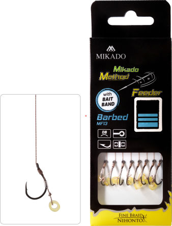PRZYPON MIKADO MF - Z GUMKĄ - hak z zadziorem nr 8 / plecionka: 0.14mm/10cm HMFB213G-8