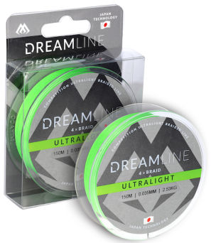 Plecionka Mikado DREAMLINE Ultralight x4 0,035mm 150m FLUO ZIELONA