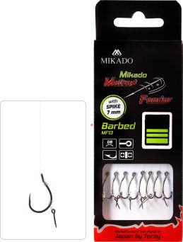 MIKADO PRZYPON MF - Z GUMKĄ - hak z zadziorem nr 8 / żyłka: 0.23mm/10cm HMFB13G-8