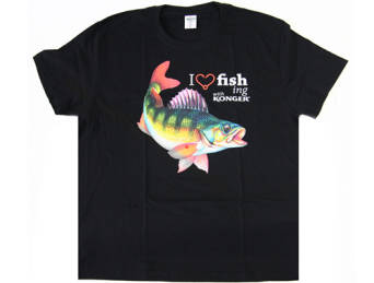 Koszulka t-shirt Konger czarna z rybą okoń M