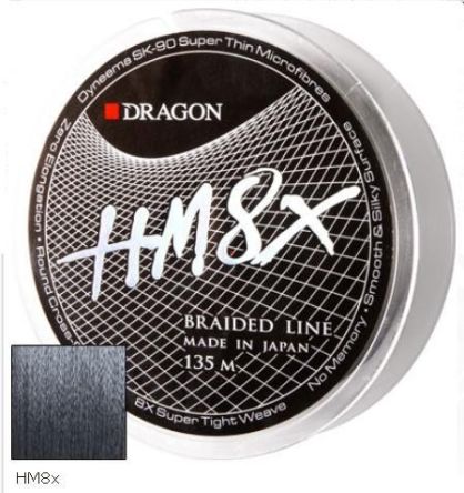 Plecionka Dragon HM 8X forte 135m 0,08mm 6,80kg szara 40-01-008
