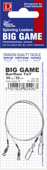 Przypon DRAGON 7x7 Surflon A.F.W. 30kg Big Game 25cm 51-430-25
