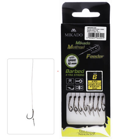 Przypony Mikado Method Feeder z igłą r.10 0,12mm HMFB2805I-10DB