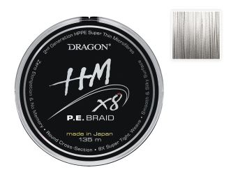 Plecionka Dragon HM x8 0,10mm 135m 9,0kg szara