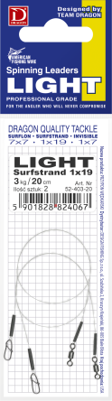 Przypon DRAGON 1x19 Surfstrand 5kg 30cm Light